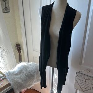 Chico's Black Open Front Sweater Vest